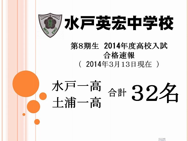 ８期生　合格速報